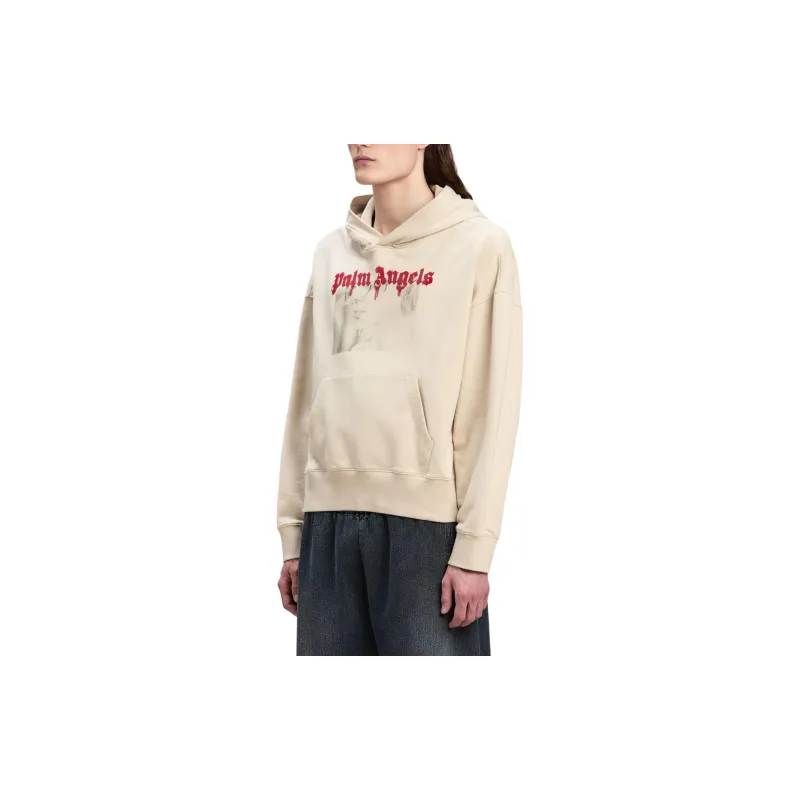 PALM ANGELS Portrait print Cotton Hoodie-3