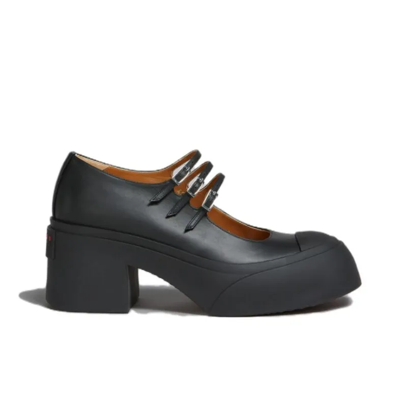 MARNI Buckle Strap Round Toe Pumps-1
