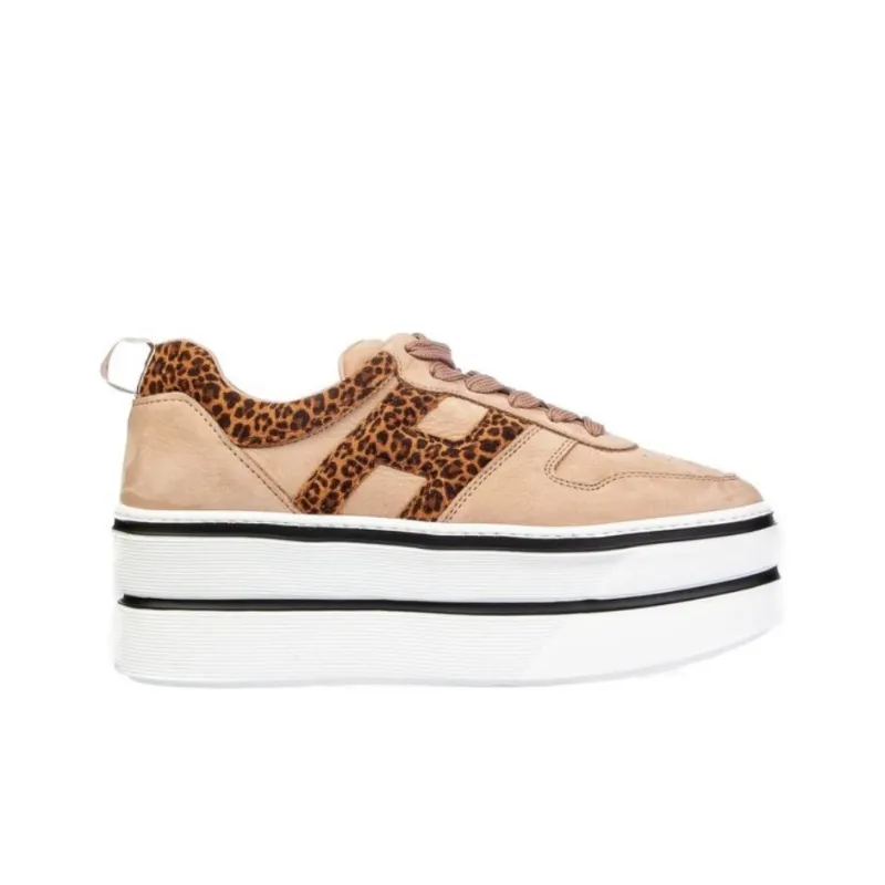 HOGAN H449 Low-Top Platform Shoes Women's Beige-1