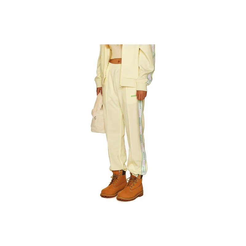 NERDY Casual Pants Unisex Light Yellow-5