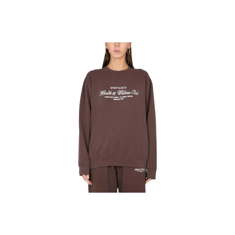 SPORTY & RICH Embroidered-logo Cotton Sweatshirt-6