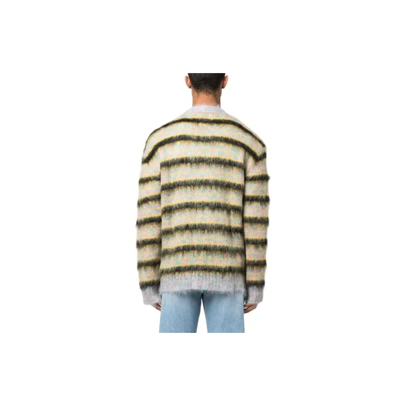 MARNI V Neck Mohair Stripe Cardigan-2