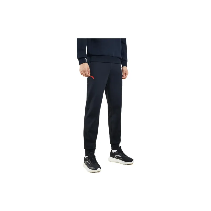 Anta Variety Training Collection Knitted Sports Pants Men's Black-2