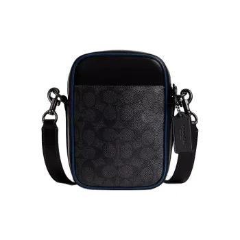 COACH Coated Canvas Shoulder Bag, Crossbody Bag Medium Size Men's Black
