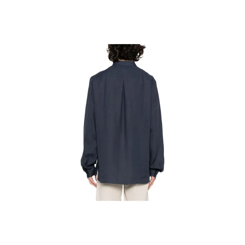 Brunello Cucinelli Band-collar Hemp Shirt-2