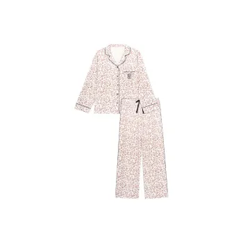 Victoria's Secret Pajama Set Women's Nude Pink Leopard Print