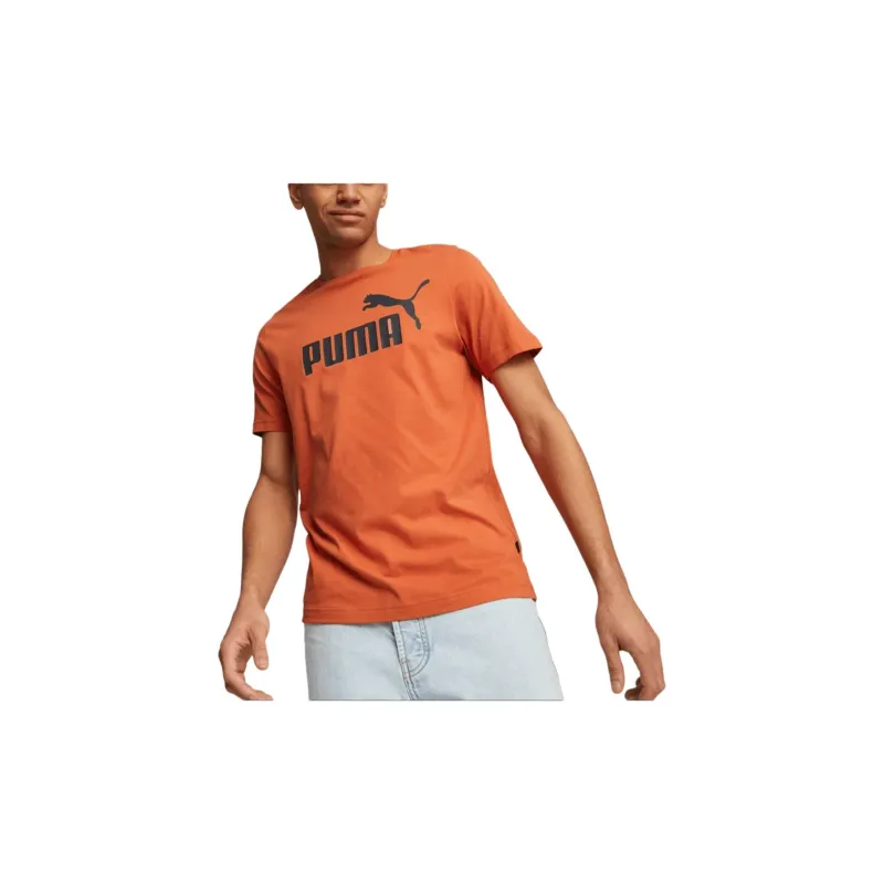 PUMA ESS LOGO TEE S T Shirt Men's Orange-2