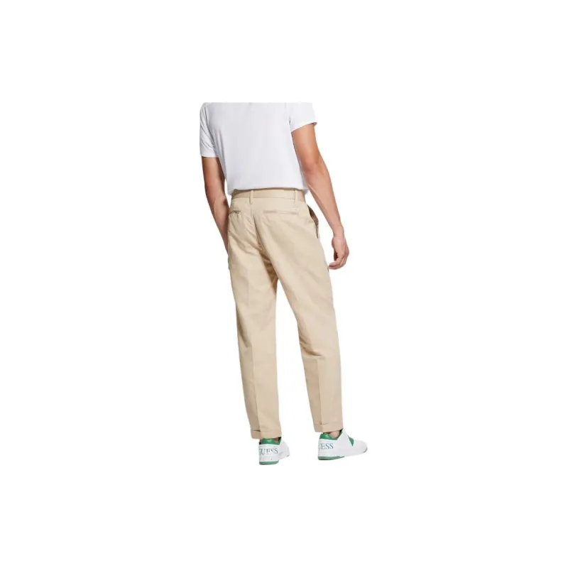 GUESS Eco Clement Twill Cropped Chino Pants Casual Pants Men's Beige-1