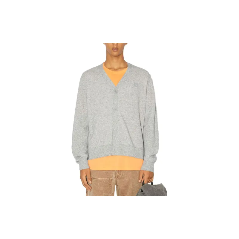 Acne Studios Face Logo Patch V Neck Cardigan-1