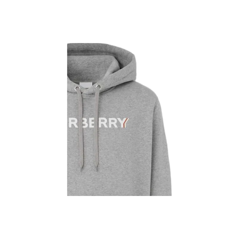 Burberry Logo Print Cotton Hoodie-7