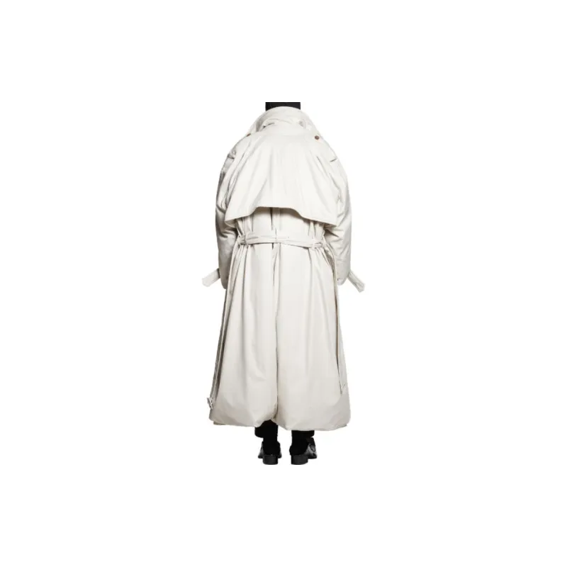 Balenciaga SS24 Trench Coat Loose Fit Style Unisex White-2