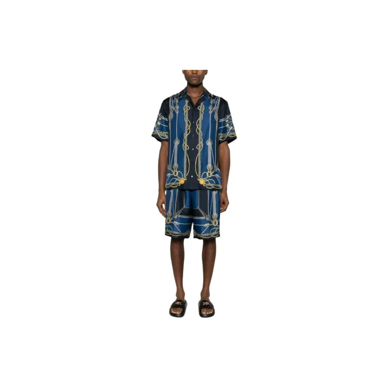VERSACE Nautical Print Knee Length Shorts-1