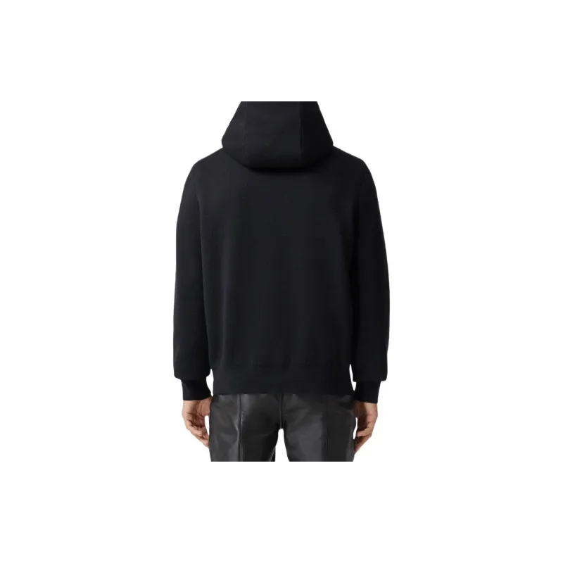 Burberry Logo Intarsia Ribbed Trim Hoodie-2