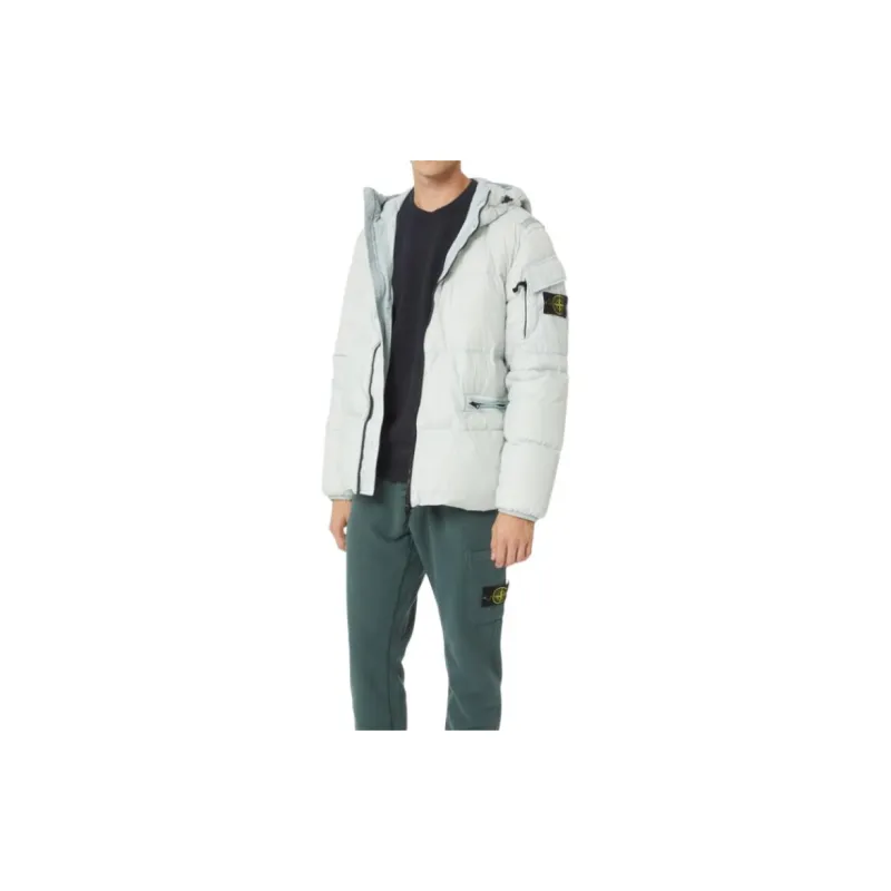 STONE ISLAND Down Jacket Winter Men's Pearl Gray-5