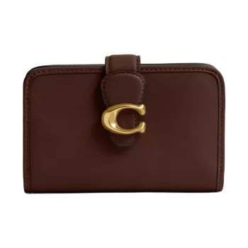 COACH Tabby Smooth Leather Wallet Medium Size Women's Maple