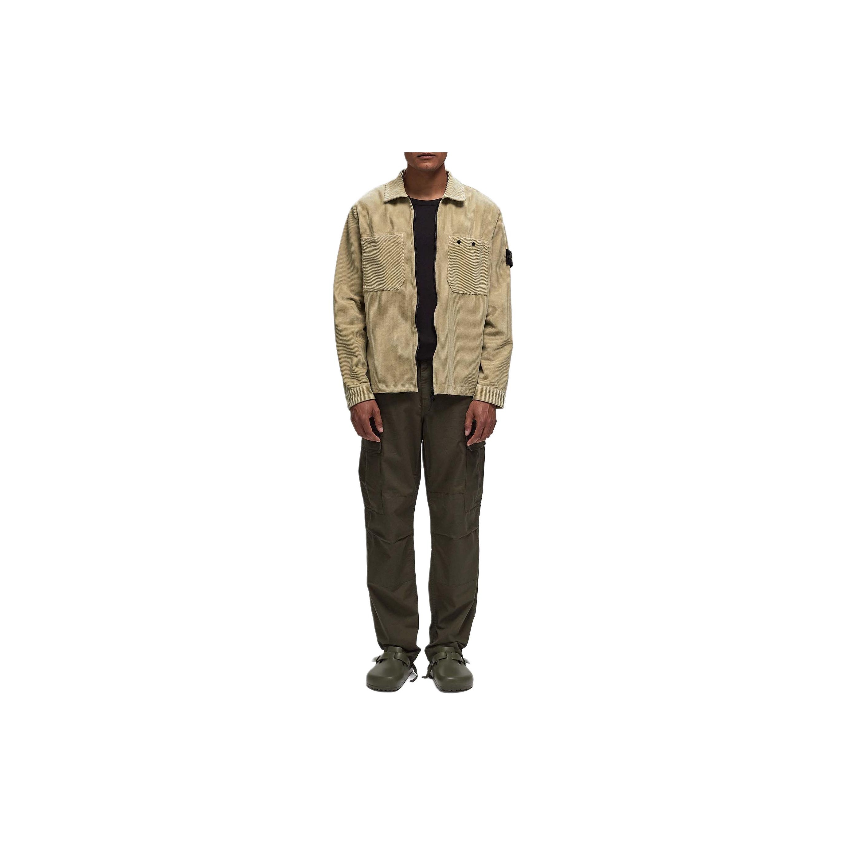 STONE ISLAND Logo Patch Corduroy Overshirt L - POIZON STONE ISLAND Logo Patch Corduroy Overshirt L - POIZON