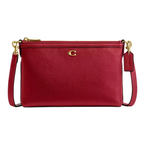 COACH Legacy Leather Shoulder Bag, Crossbody Bag Medium Size Women's Ruby