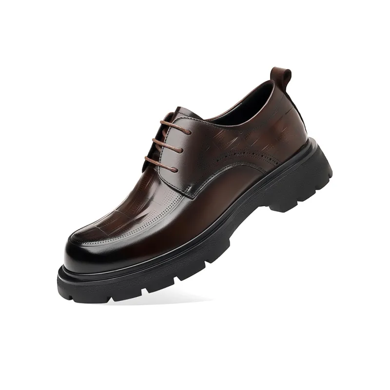 Xiwencha Men's Casual Shoes Men Low Top Brown-6