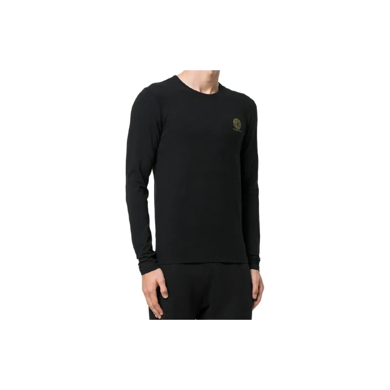 VERSACE Logo print Long sleeved T shirt-4