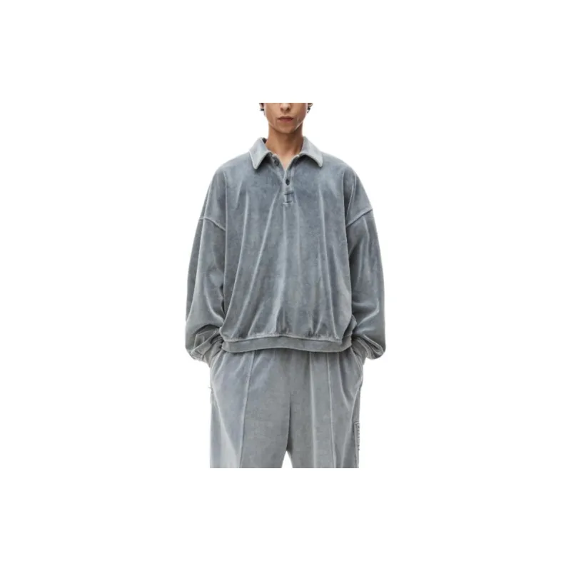 Alexander Wang Logo embossed Polo collar Sweatshirt-2