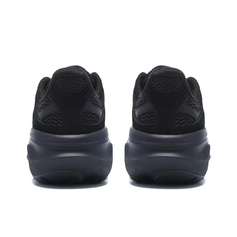 BMAI Pioneers Thick Tao Cushioning Support Wear Resistant Breathable Mid Top Running Shoes Men's Black-4