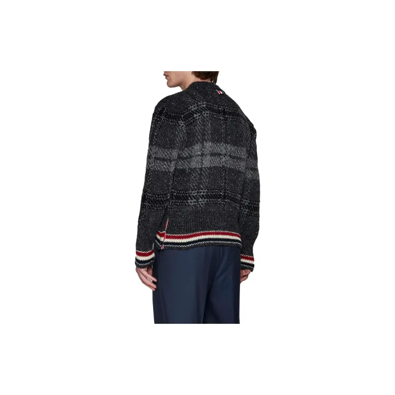 THOM BROWNE Tartan check Pattern Cardigan-4