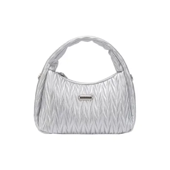 OMI PVC Synthetic Leather Handbag Regular Women's Silver To Gray/Cream White/Velvet Pink/Mousse Black