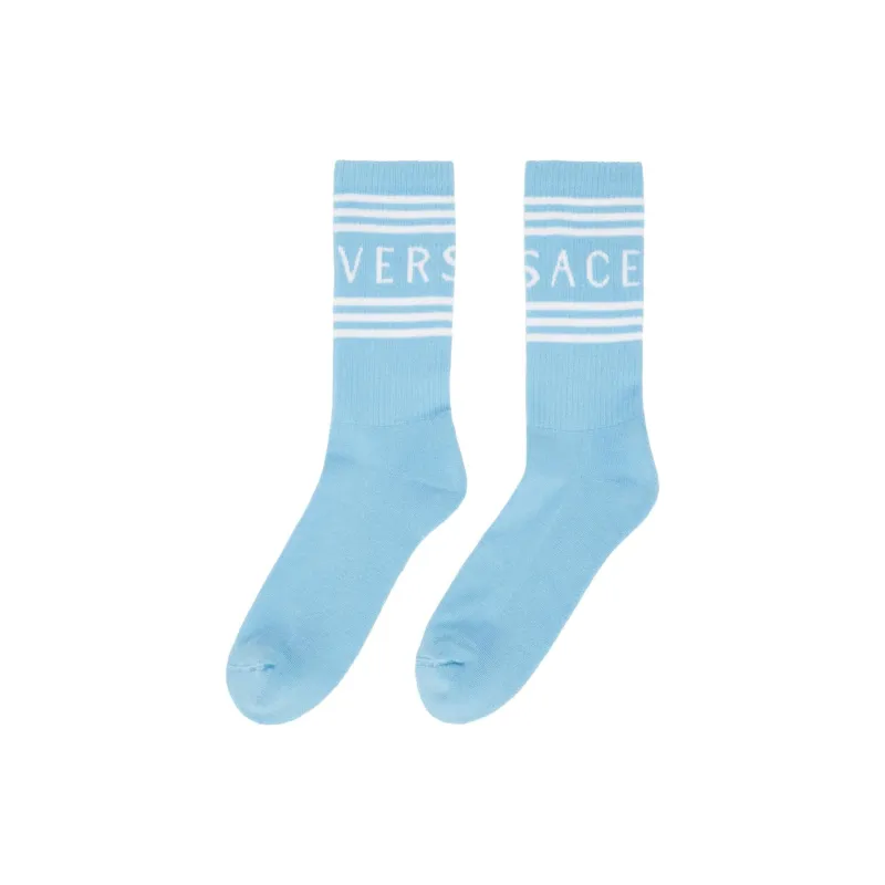 VERSACE Mid-Calf Socks Women's Blue-1
