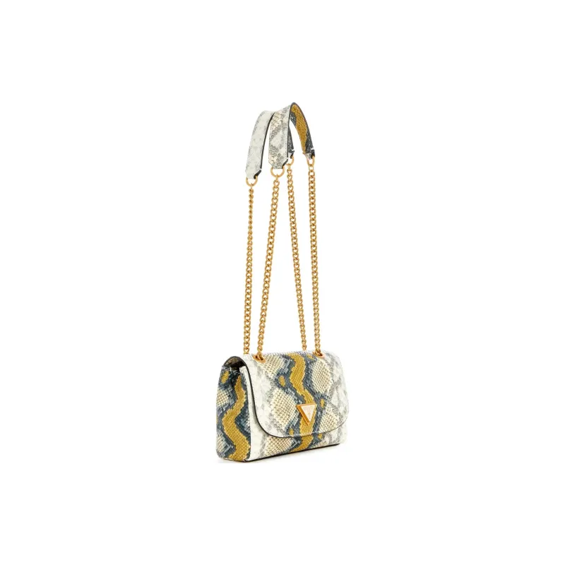 GUESS Artificial Leather Shoulder Bag, Crossbody Bag Mini Women's Yellow-1