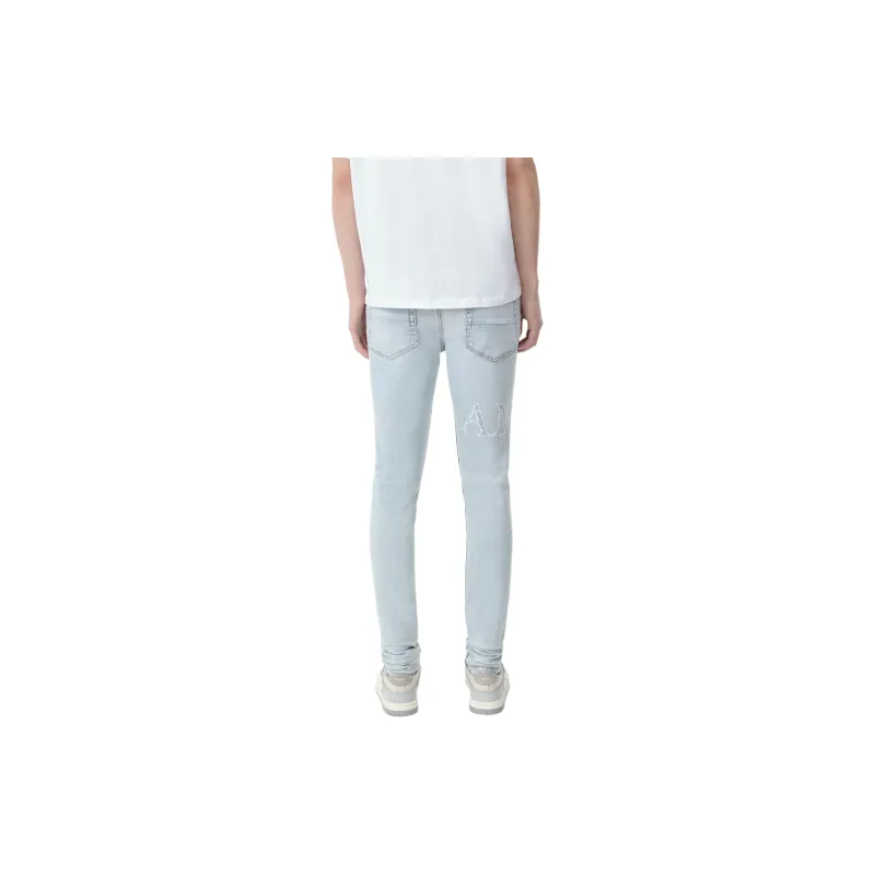 AMIRI Bandana-jacquard Logo-appliqué Jeans-2