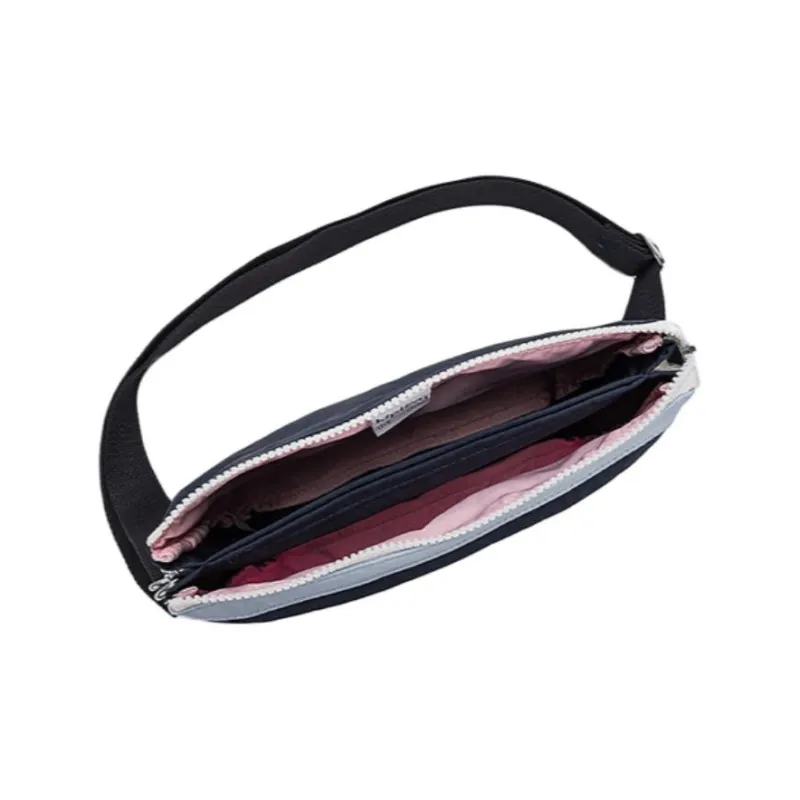 Kipling Polyamide Shoulder Bag, Crossbody Bag Small Size Women's Pink Blue White & Canyon Black-3