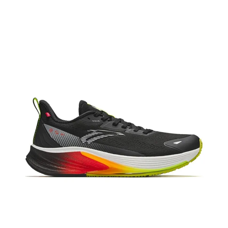 Anta Cushioned Slip Resistant Low Top Casual Running Shoes Men's Black Silver Green-1