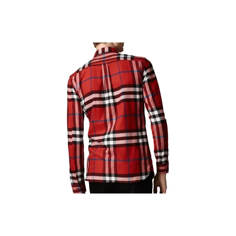 Burberry Shirts Men Red-1