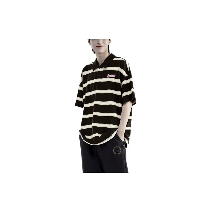 Skechers T Shirt Men's Black With Khaki White-2
