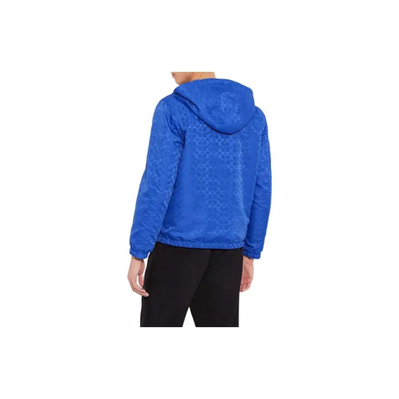 COACH FW23 Leather Jacket Men's Bright Blue-2