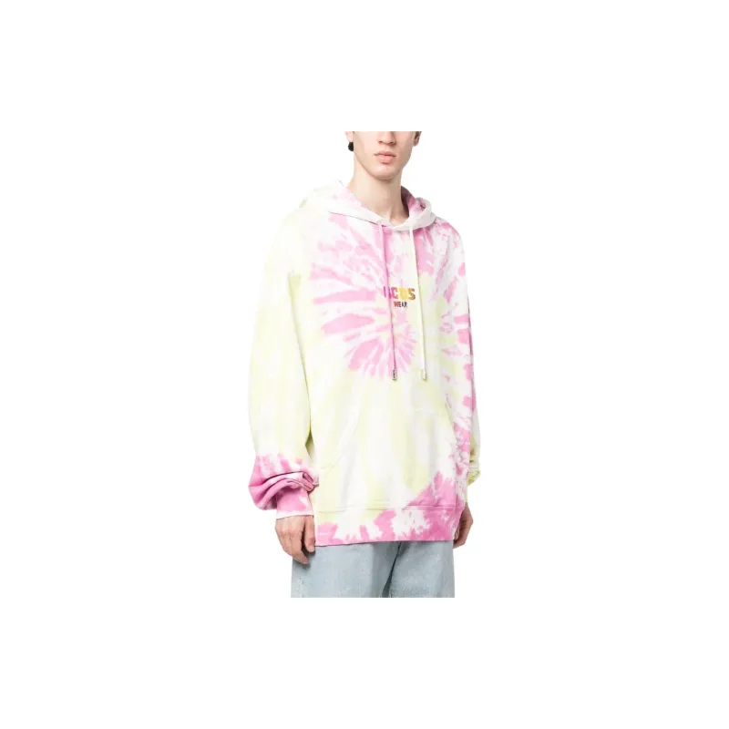 GCDS Logo Printed Tie Dyed Drawstring Hoodie-3