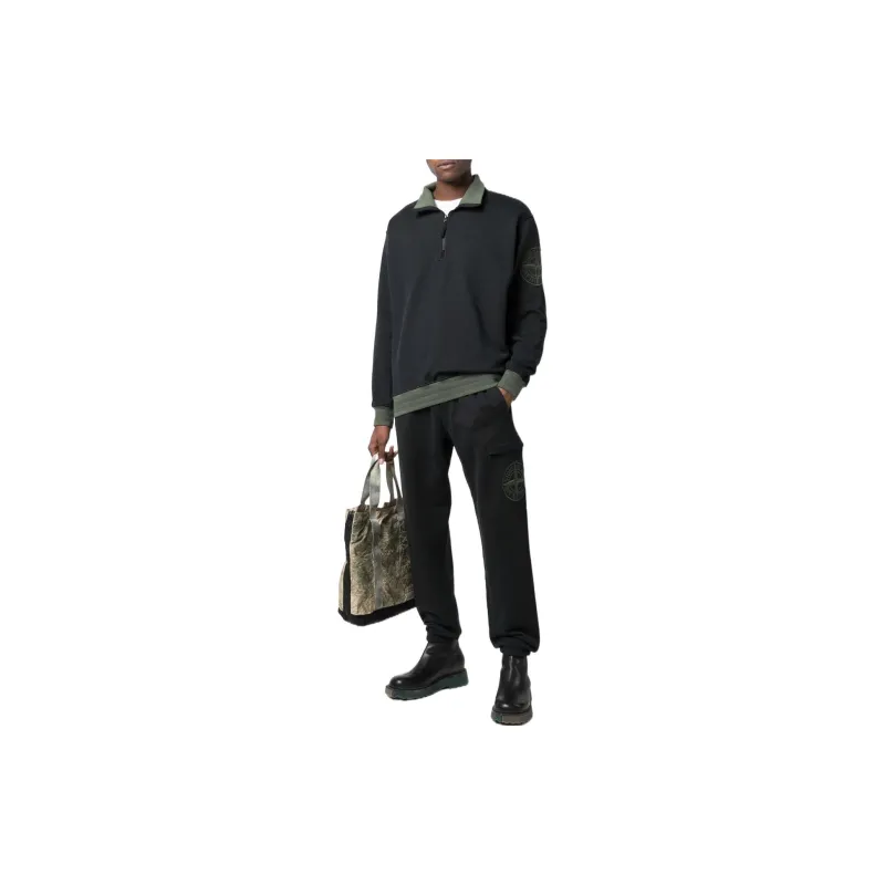 STONE ISLAND Knitted Sweatpants Men Black-1