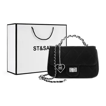 ST&SAT Synthetic Leather One Shoulder Handbags Regular Women's Black/White