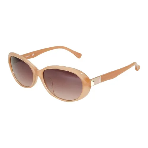 CALVIN KLEIN Plastic Oval Sunglasses Men's Pink Beige