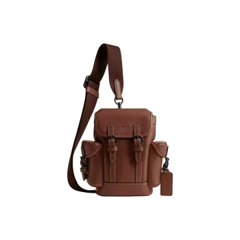 COACH HitchBackpack Grain Leather Shoulder Bag, Crossbody Bag Mini Men's Sequoia