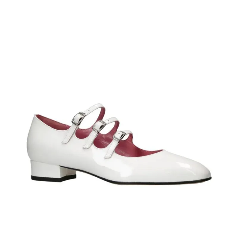 Carel Ariana Chunky Heel Mary Jane Shoes Women's White-2