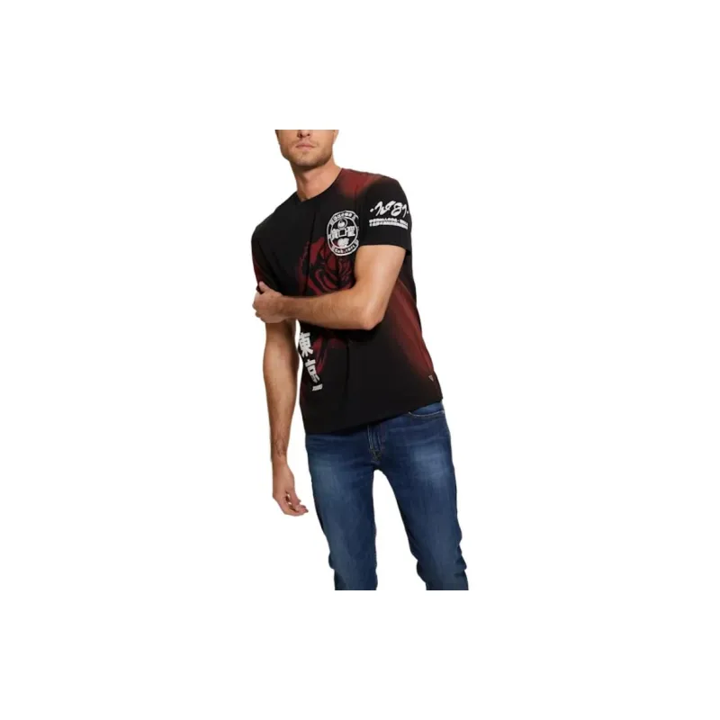 GUESS Rose Noir Tee T-Shirt Men's Black-3