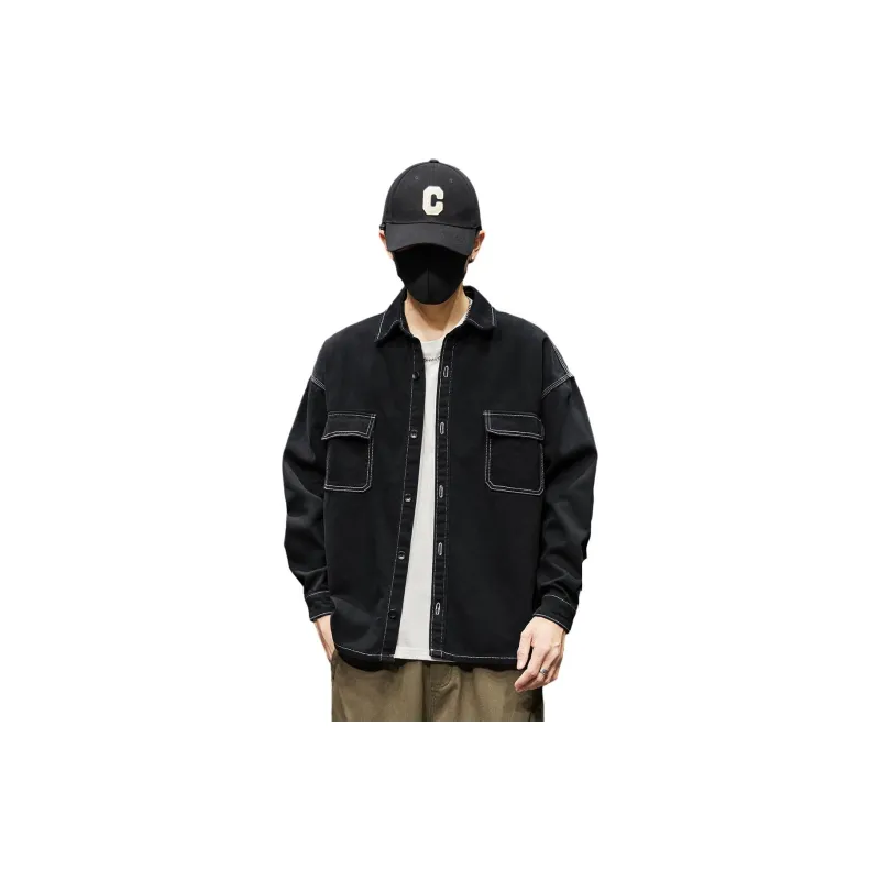 Tonlion Denim Jacket Men's Black-1