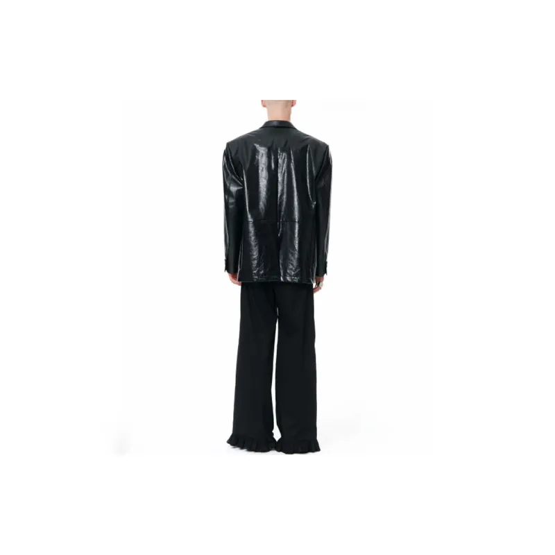 WE11DONE Leather Jackets Unisex Black-3