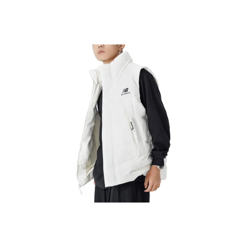 New Balance Pocket Puffer Vests Men White-5