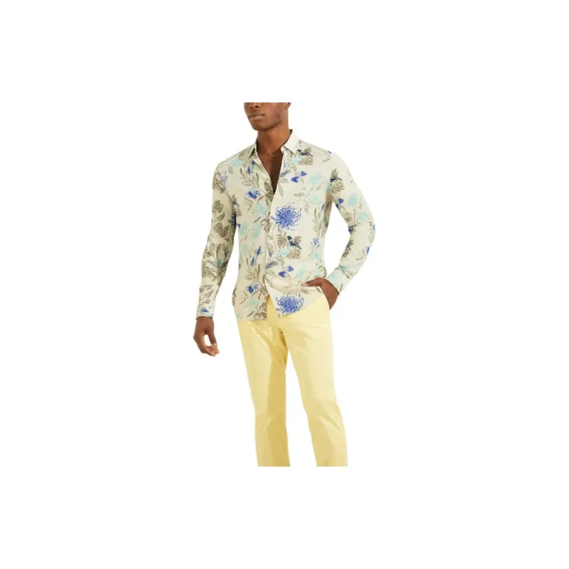 GUESS Bird Printed Shirt Shirt Men's White-2