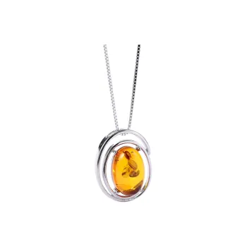 S&A S925 Silver With Amber Necklaces Women's