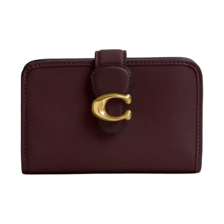 COACH Smooth Leather Wallet Medium Size Women's Burgundy-0