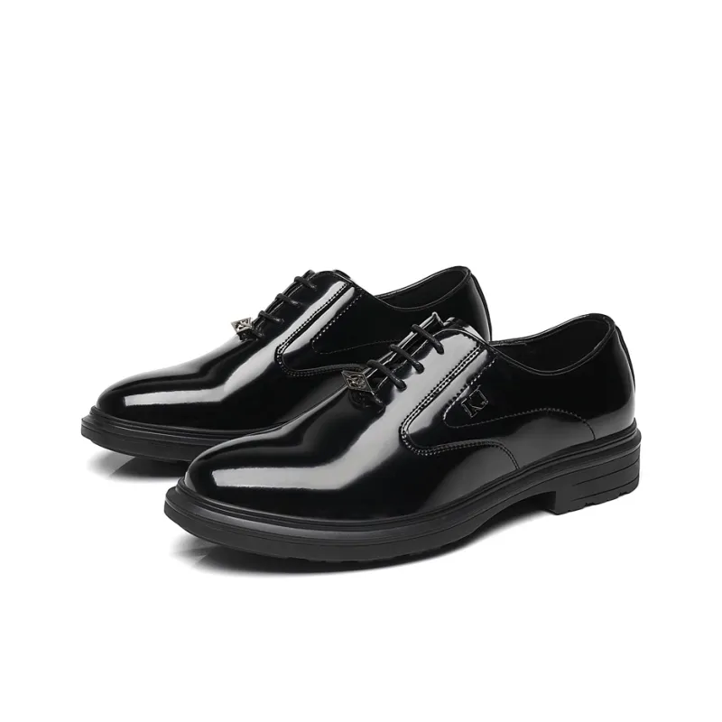 KJ Dress Shoes Men Low Top Black-7