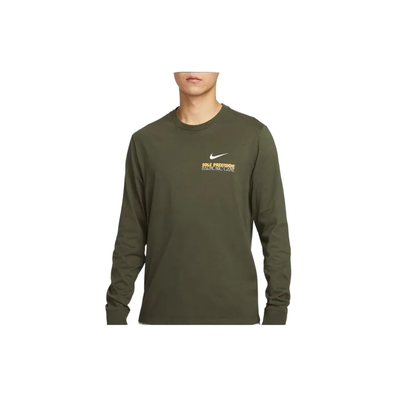 Nike T Shirts Men Khaki Green-3
